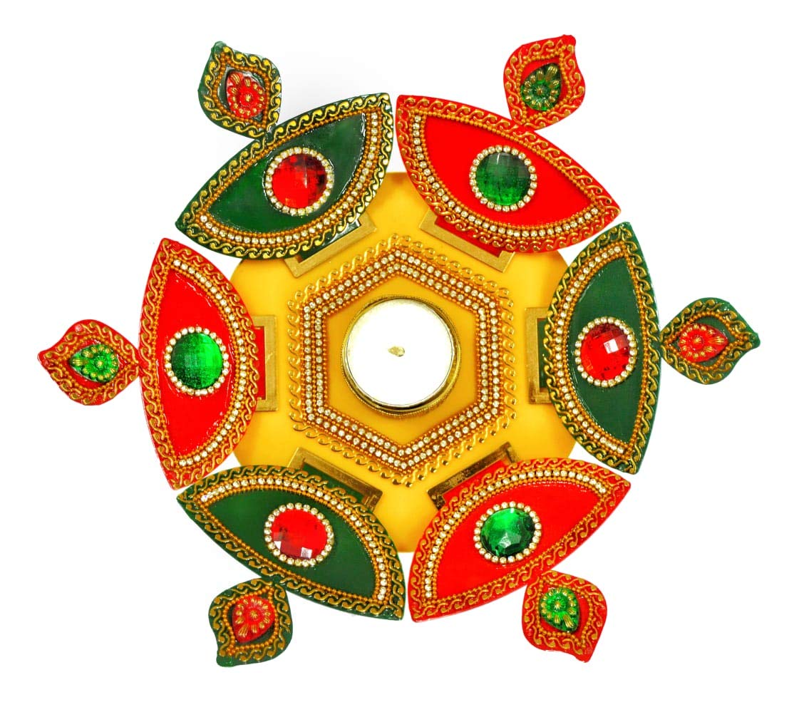 Piedras para Diwali Rangoli: decoración artesanal multicolor de suelo para entradas