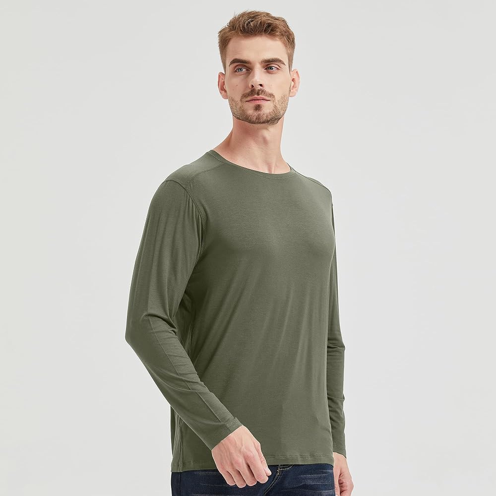 Netdraw Men's Ultra Soft Bamboo Long Sleeve T-Shirt - Lightweight, Cooling, UPF 50+ (Charcoal Gray, Large) - View #7
