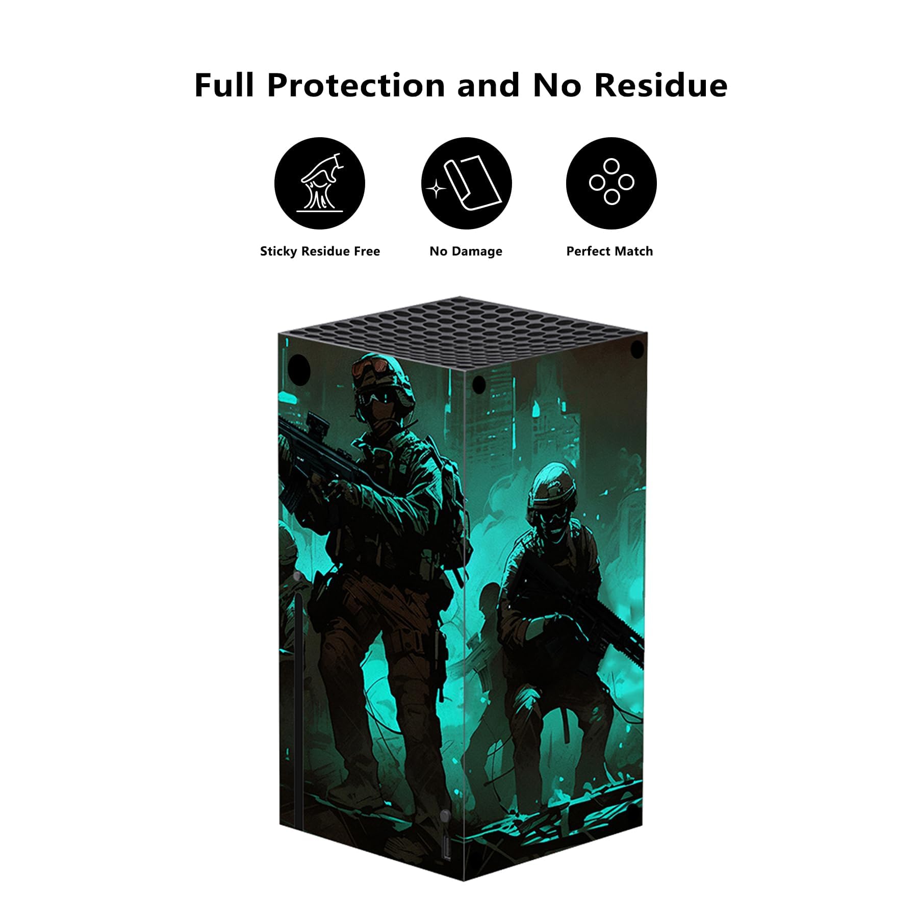 playvital Custom Vinyl Skins for Xbox Series X, Wrap Decal Cover Stickers for Xbox Series X Console Controller - Fearlessness - 3