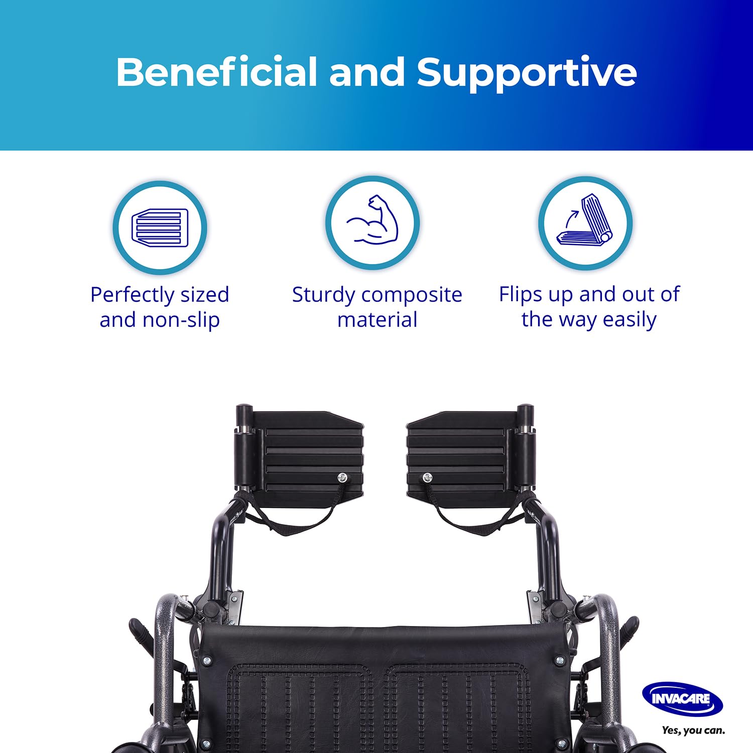Invacare T93HCP Wheelchair Hemi Footrest with Composite Footplate and Heel Loop for Wheelchair, Pair — Amazon image 5