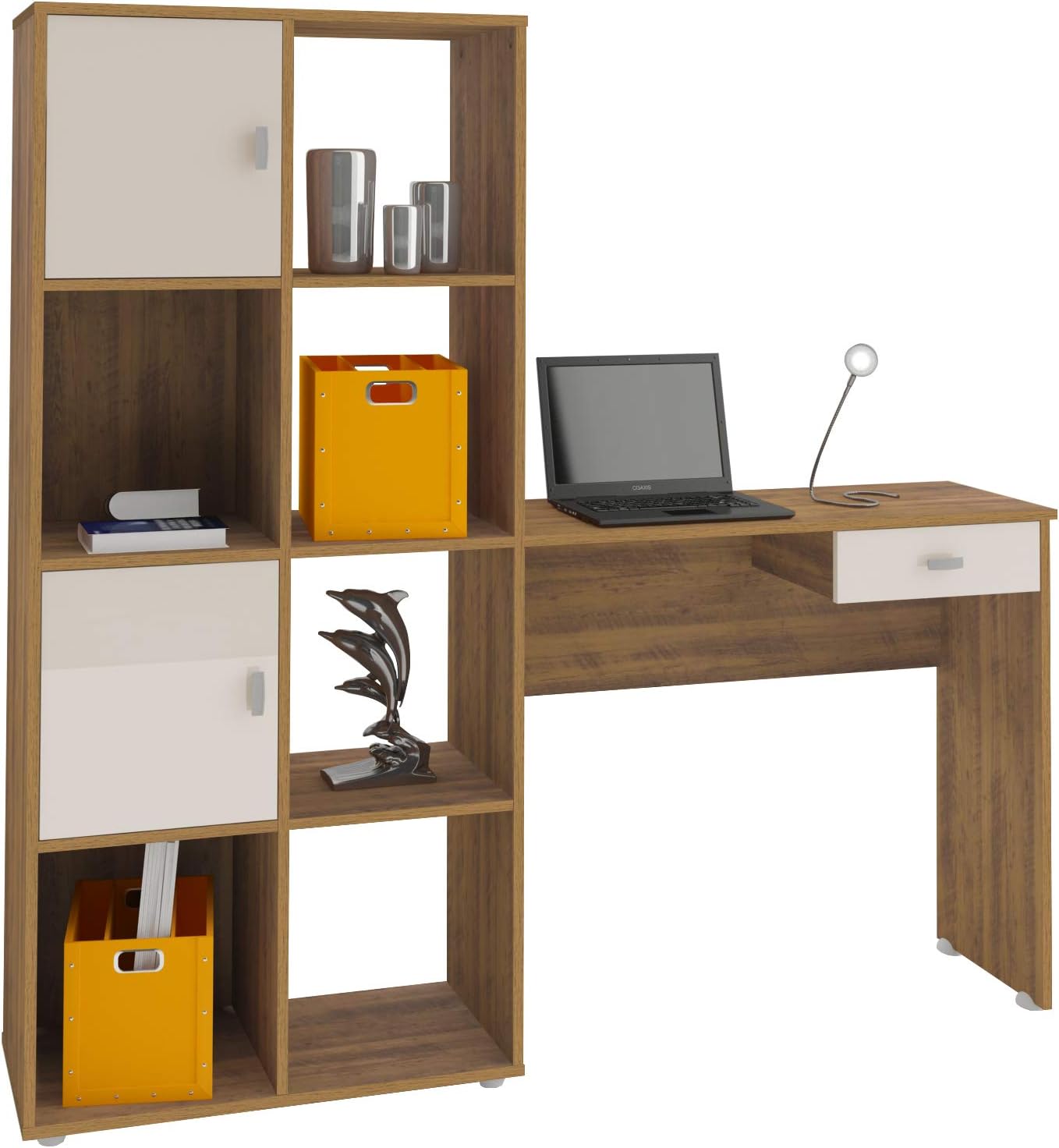 Artely America Desk, Pine Brown With Off White, W 160 X D 35 H 155.5 cm
