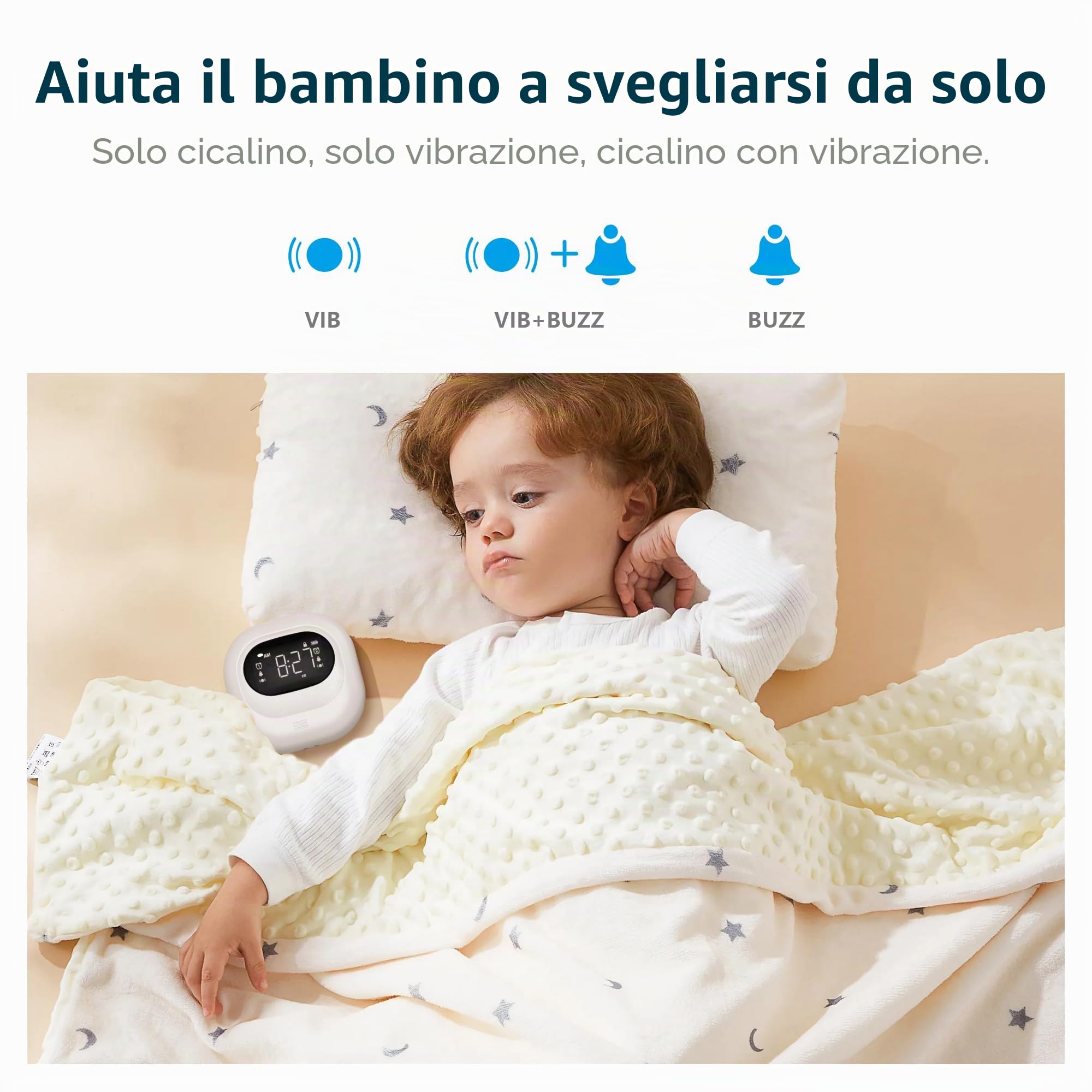 Sveglia vibrante per sonno profondo, sveglia a batteria sotto il cuscino, vibrazione regolabile, senza fili, doppio allarme, retroilluminazione, orologio digitale portatile per non udenti