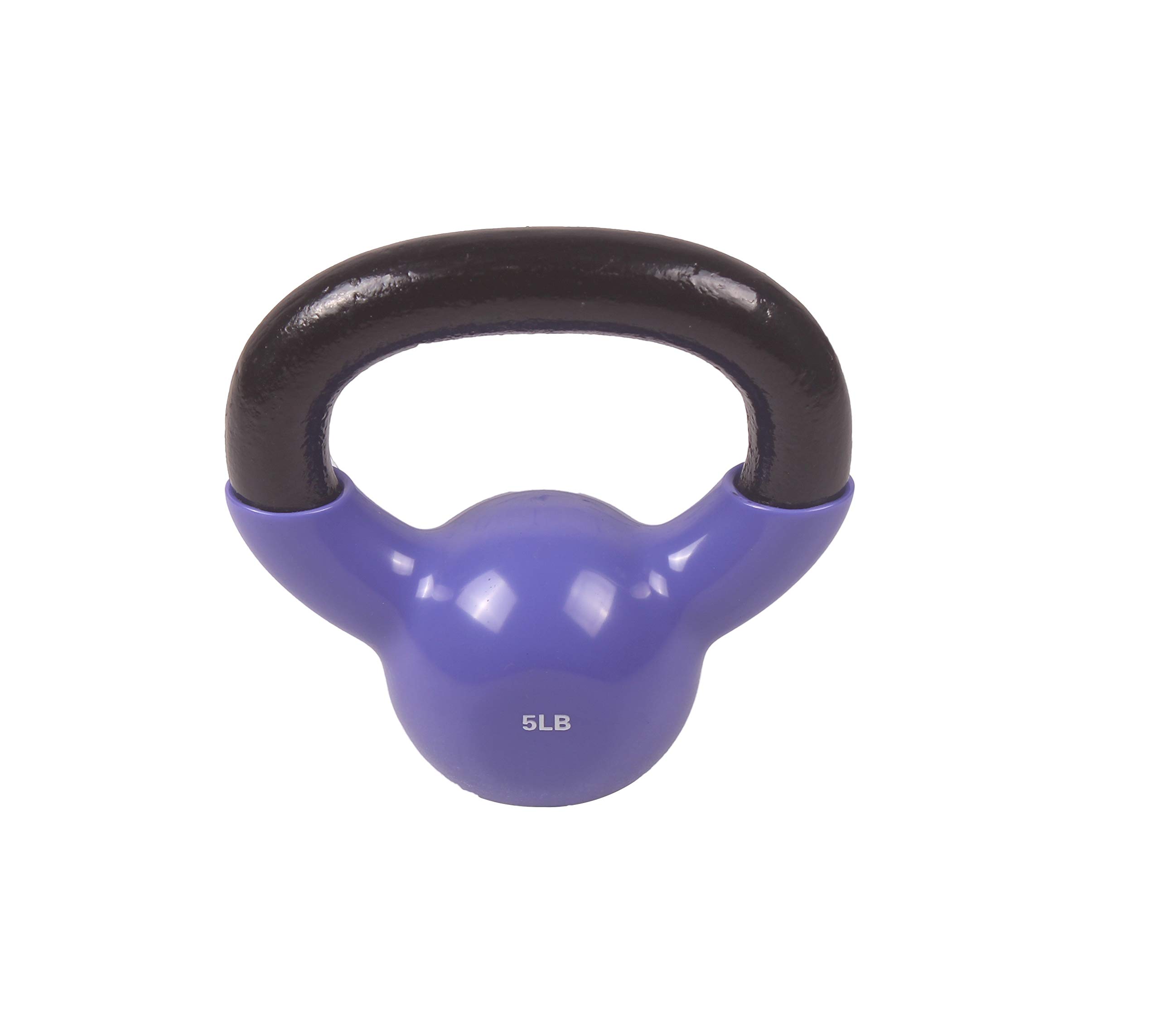 DDG FITNESS POWERT Vinyl Coated Cast Iron Kettlebell Weight 5/10/15/20/25/30/35/40/45/50 lbs--Single