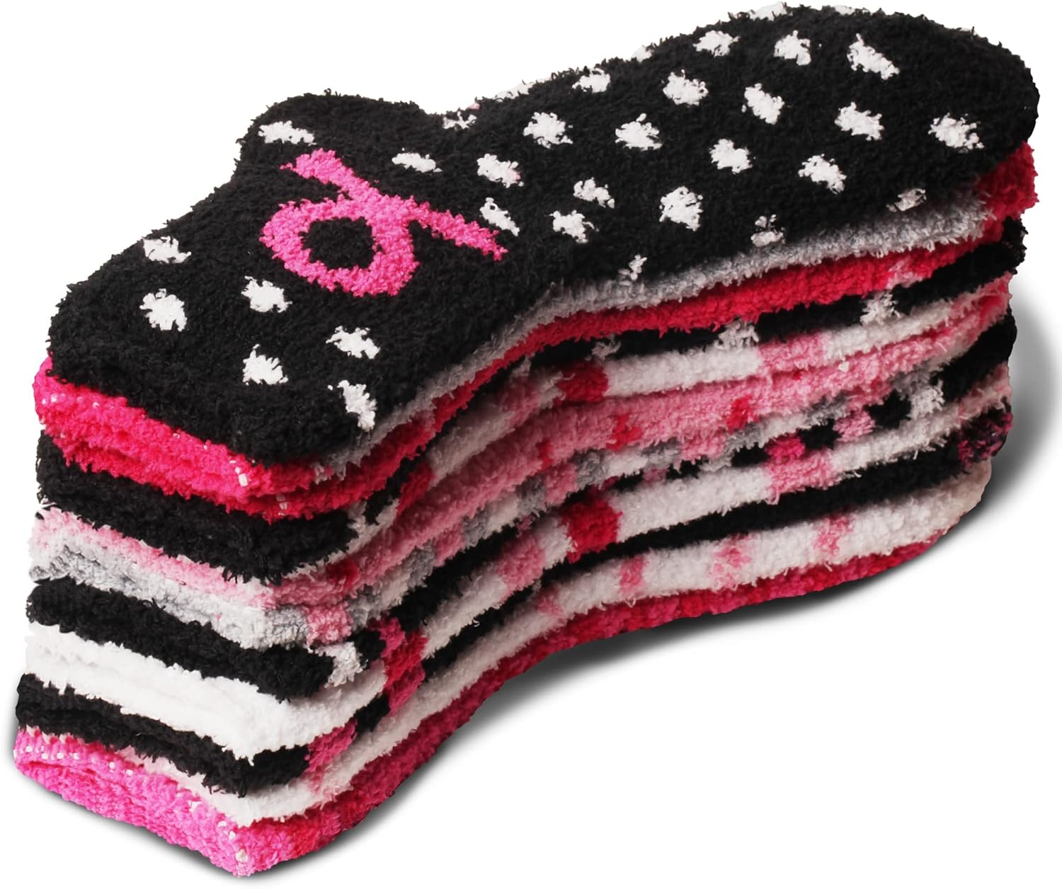 Yacht & Smith 12 Pairs Of Pink Ribbon Breast Cancer Awareness Ankle/Crew Socks for Women
