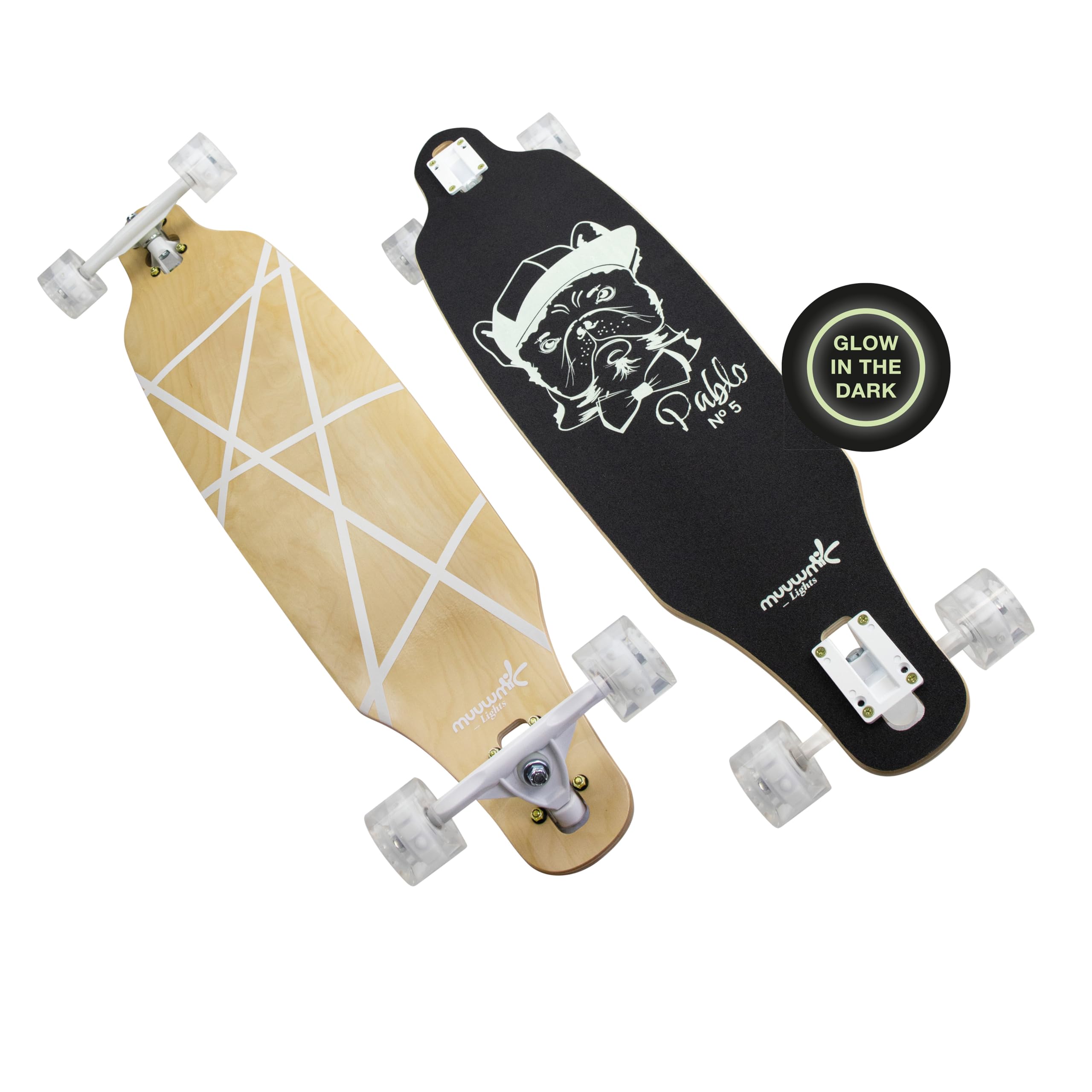 MUUWMI Longboard, Skateboard Unisex Bambini