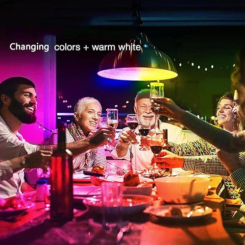 Miniatura 8 de Bombilla que cambia de color con control remoto, bombillas RGB 9W A19 6500K blanco E27E26, memoria, 16 opciones de color multicolor, bombilla LED