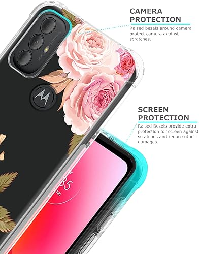Miniatura 4 de GREATRULY Funda transparente floral para Moto G Power 2022  Moto G Pure para mujeresniñas, bonita funda de teléfono, diseño floral, delgada, suave,