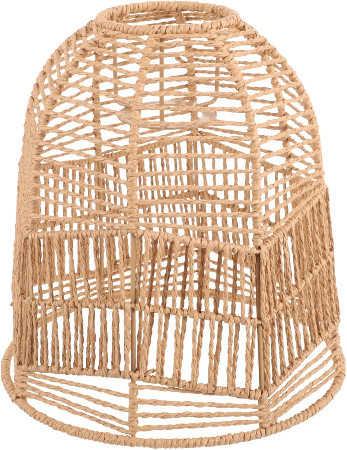 Retro Woven Lampshade for E27 Base Ceiling Light Indoor Paper Weaving Fixture for Coffee Shops and Home Decor