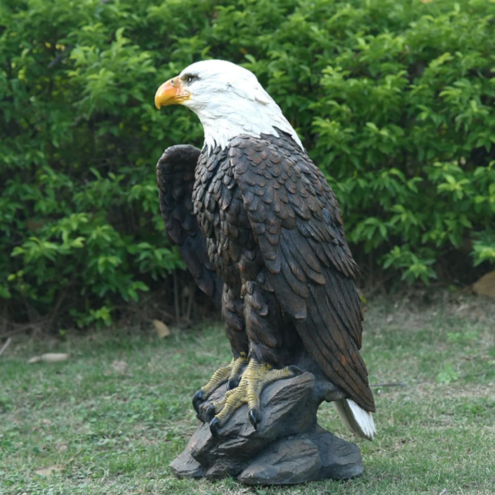 Weißkopfseeadler Garten Statue, Gartendeko Adler Deko, Gartenfiguren Deko für Draußen, Harz Statue, Bauernhof Deko, Wasserdicht, Geschenk für Haus, Hof, Rasen, Balkon Dekoration