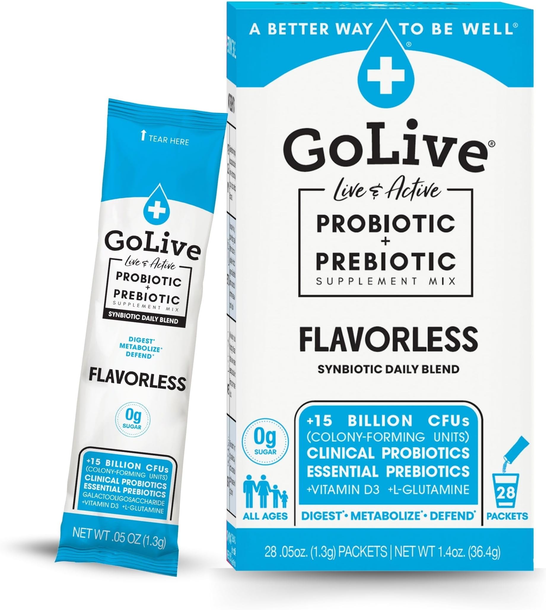 Golive - Probiotic & Prebiotic 15 Strains Flavorless Billion Cfu Packet(S) 132738