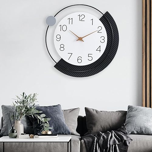 Miniatura 4 de Reloj de pared decorativo de 16 pulgadas, silencioso sin tictac, funciona con pilas, reloj de pared grande para sala de estar, cocina, hogar, baño,