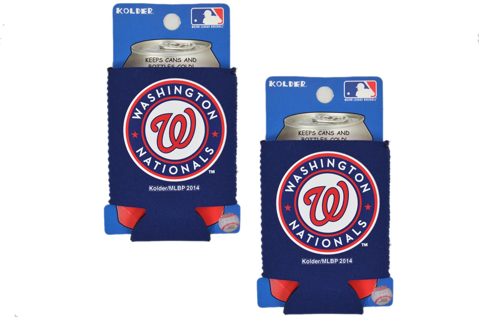 Kolder Fan Shop 2-Pack Baseball Team Insulated 12oz Can Cooler Bundle (Washington Nationals)