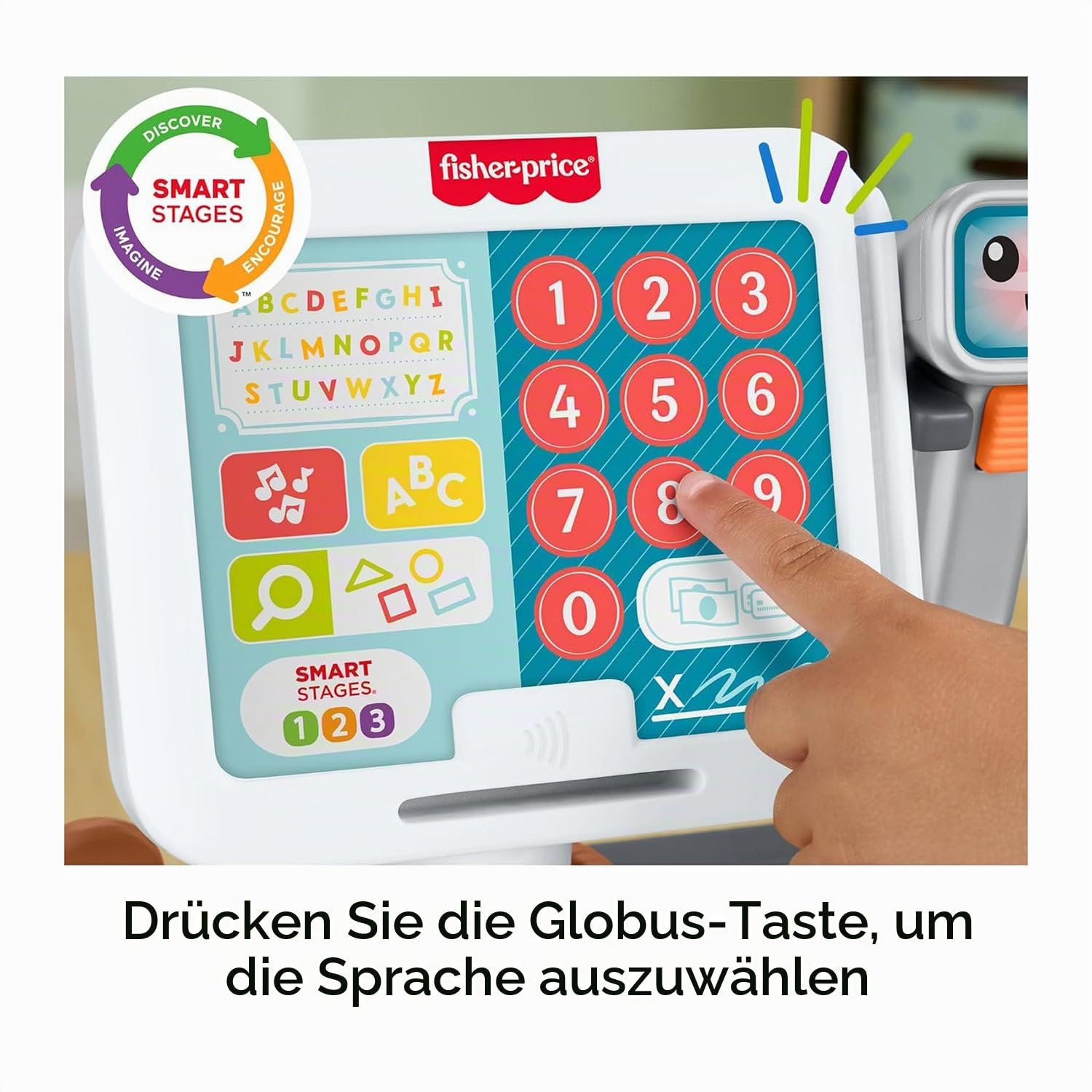 Fisher-Price - Kassenrekorder, Lernset mit über 150 Liedern, Sounds und Sätzen, 20 Zubehörteile, italienische Version +ES+IN+PT, Spielzeug für Kinder, 2+ Jahre, JGX00