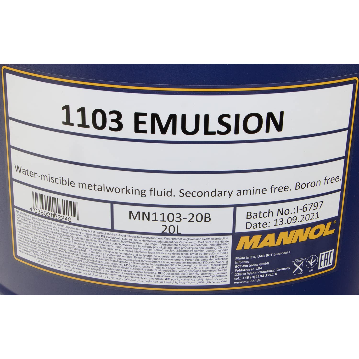 Emulsion Kühlmittel Schmiermittel Bohrmilch MANNOL 20 Liter inkl. Auslasshahn