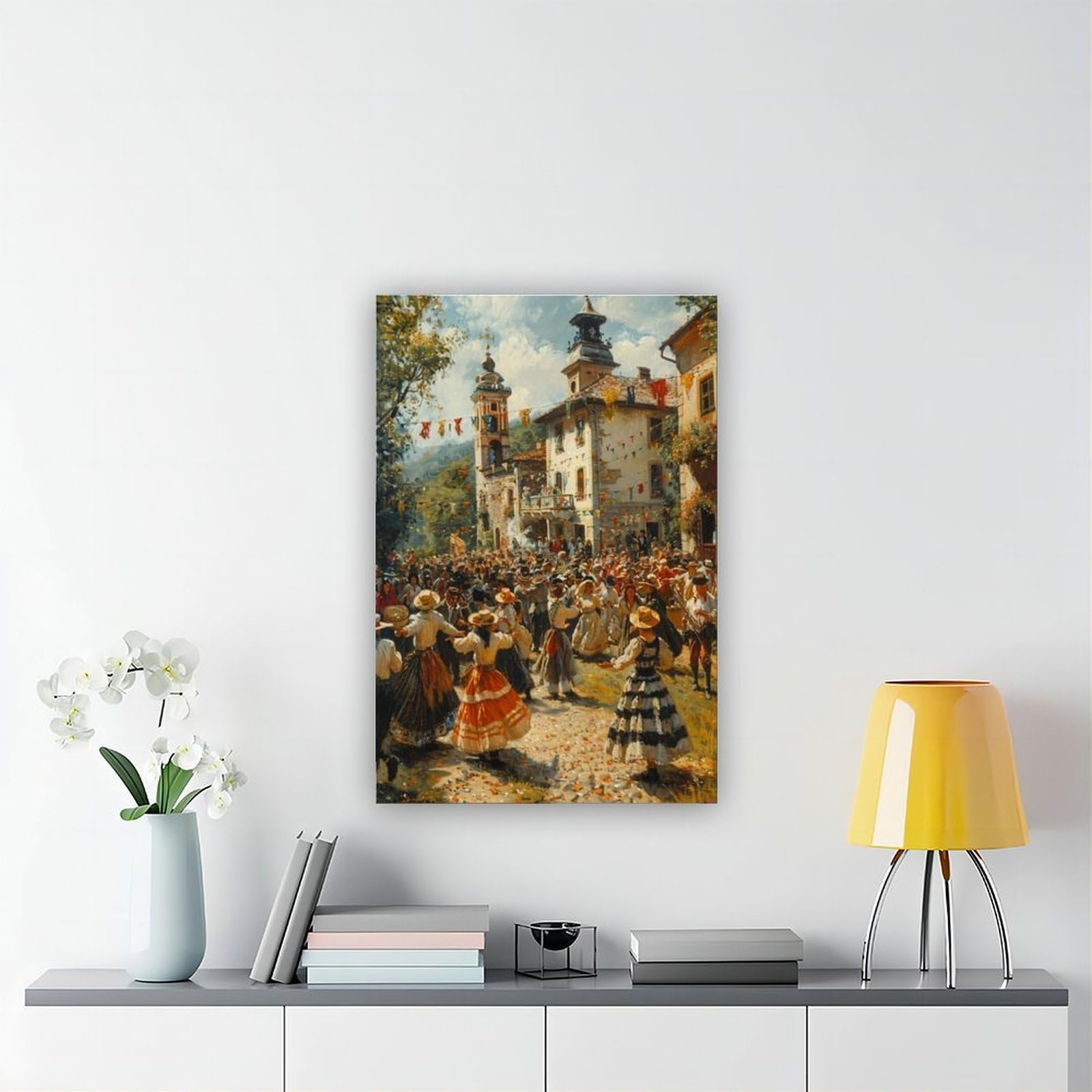 Łowicz - Poster su tela con stampa di festival popolari, decorazione per camera da letto, ufficio, stanza, regalo, 50 x 75 cm