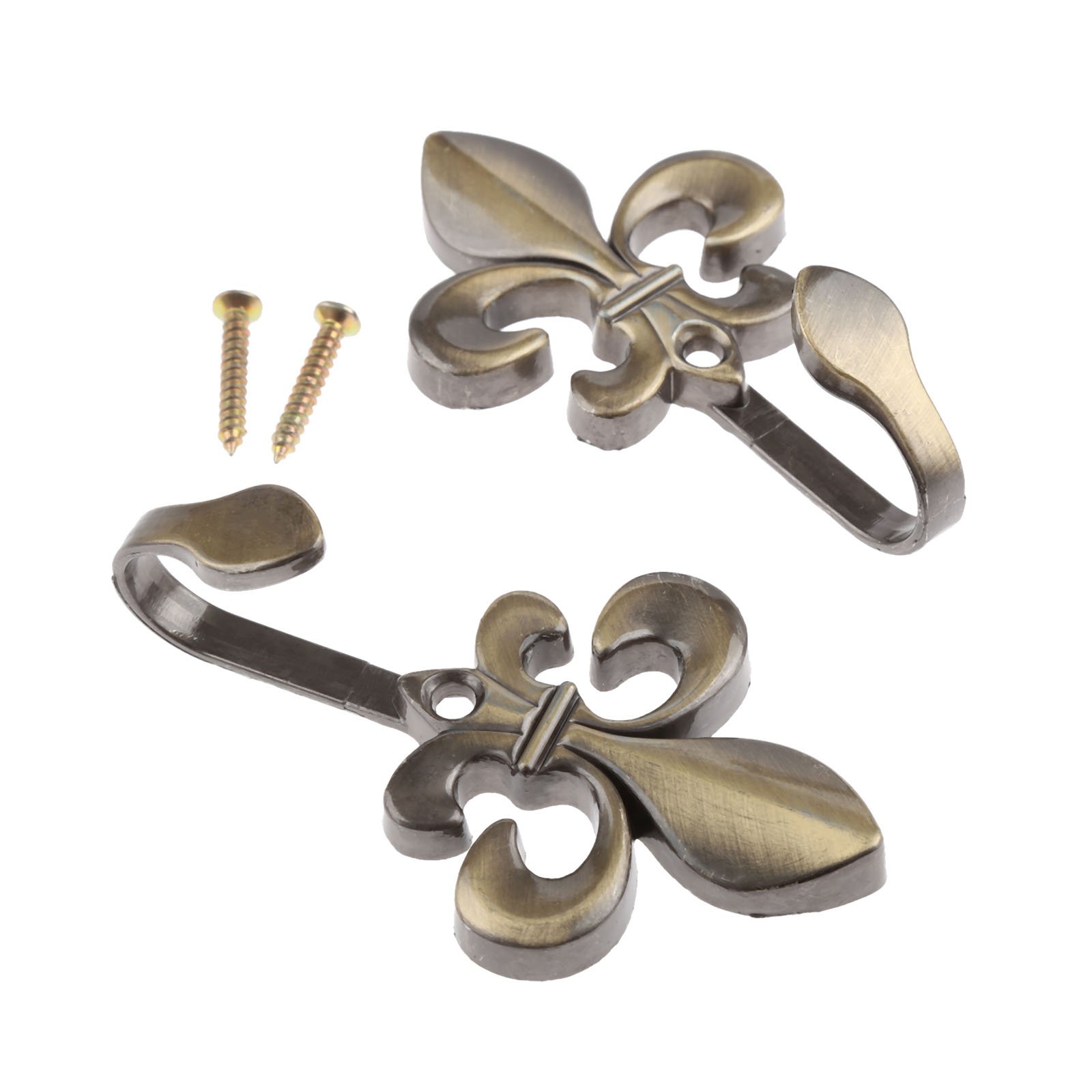 Hicello Curtain Tieback Hooks,2PCS Curtain Tieback Holders,Bronze Metal Flower Wall Hooks for Curtain,Towel,Cloth, Coat