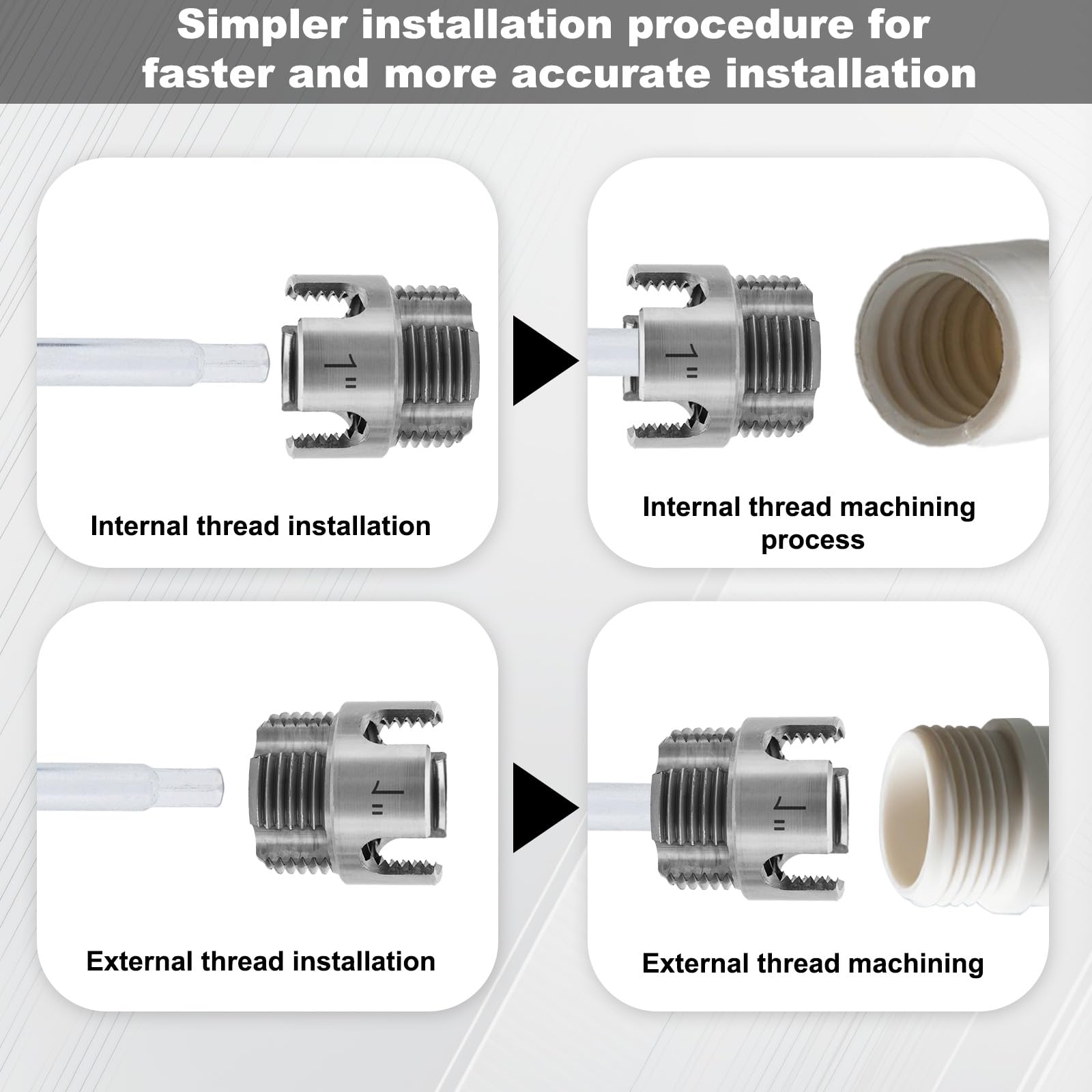 Set Utensili Filettatura Tubi e Set Estrattore Bulloni Rotti, Utensile Filettatura Tubi Interno ed Esterno Integrato per Pipa PVC/Plastica da 1/2" 3/4" 1" Compatibile con Trapani Elettrici