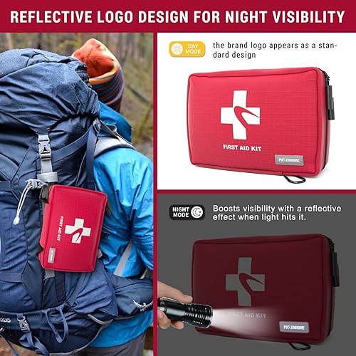 Miniatura 4 de Kit compacto de primeros auxilios de 300 piezas  Pequeño kit médico de emergencia impermeable para el hogar, coche, viajes, camping, senderismo,