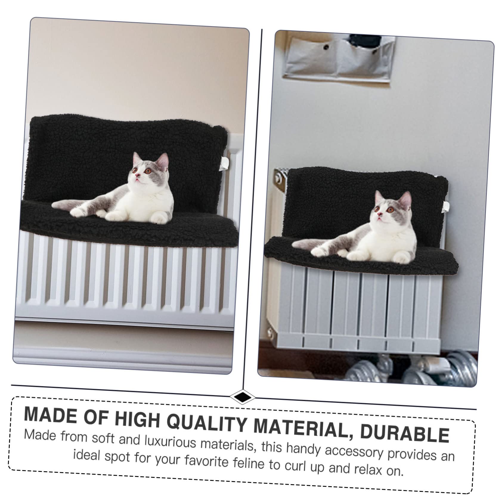 FRCOLOR Hamac pour Chat à Cadre Métallique, Noir, PP et Tissu Polyester