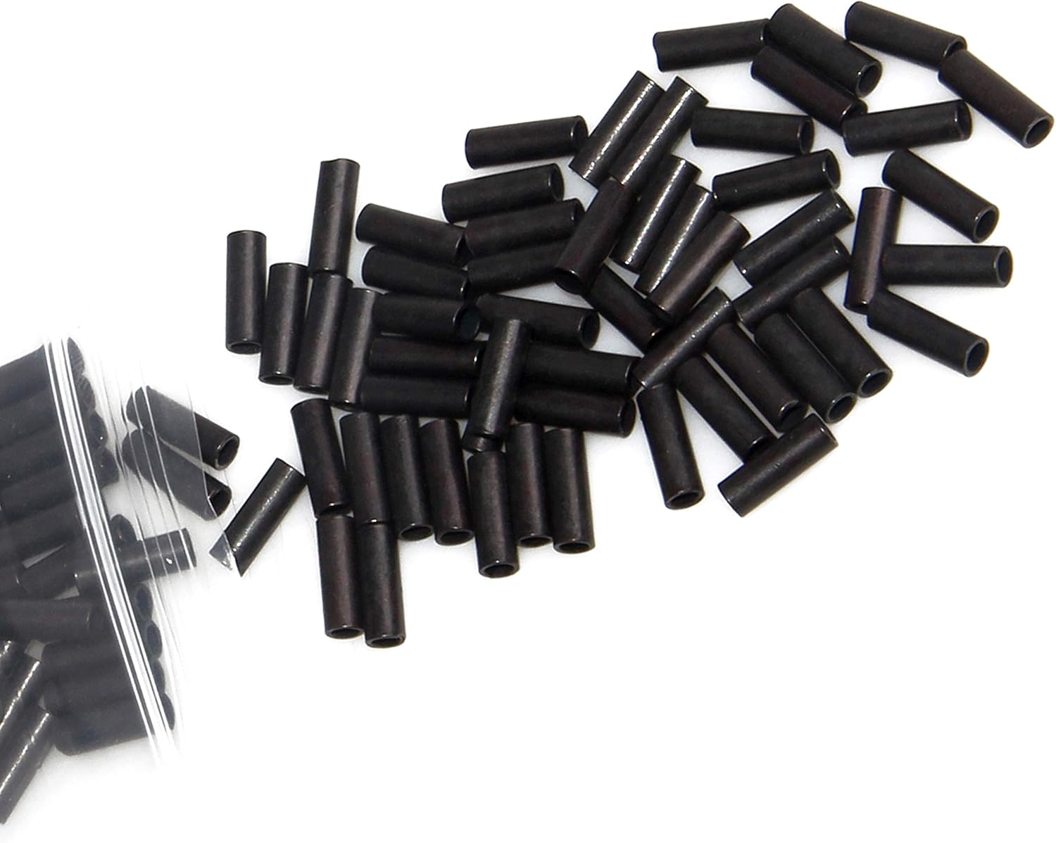 AGOOL Fishing Wire Single Barrel Crimp Sleeves - 300pcs Black Oxidized Copper Crimp Sleeves Fishing Wire Rope Clips Tube Line Connector Leader Rigging Tackle 9 Size : Sports & Outdoors