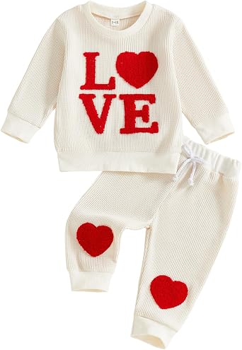Amiblvowa Infant Toddler Baby Girl Boy St Patricks Day Outfit Clover Embroidery Long Sleeve Sweatshirt with Pants 2 Piece Set
