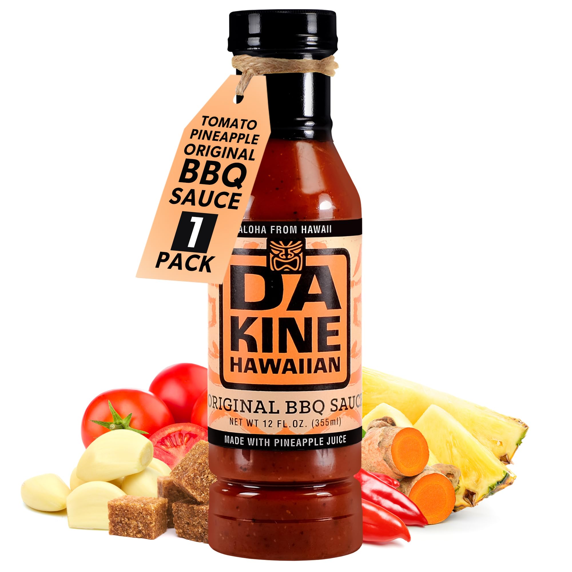 - Da Kine Hawaiian BBQ Sauce, Premium Gourmet Barbecue Sauce Made in Small Batches, Gluten-Free BBQ Sauce for Meat, Fish, and Vegetables - Original 12 oz (1 Pack)