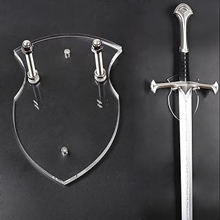 WANLIAN Sword Wall Mount,Sword Holder Vertical Display Sword Hanger for Small Sword,Viking Sword,Dagger,Axe (L,Transparent pack of 1)