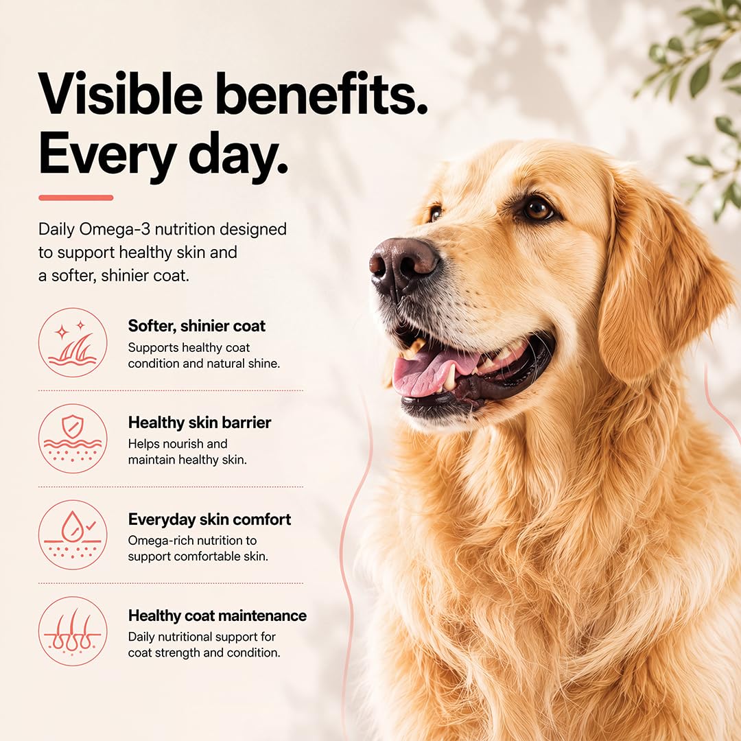 Wild-Caught Alaskan Salmon Oil for Dogs | Omega 3, 6 & 9 | Reduces Shedding, Hair Fall & Itchy Skin | Supports Joints, Heart, Brain & Immunity | Vet-Recommended | 200 ml — Amazon image 3