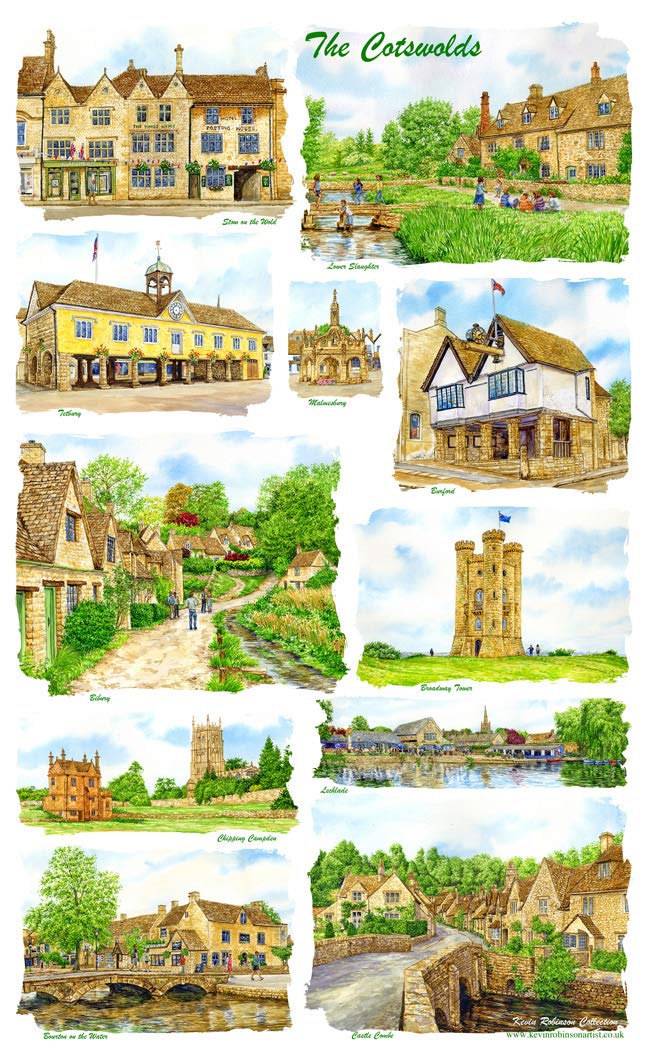 Kevin Robinson Collection Cotton Tea Towel The Cotswolds