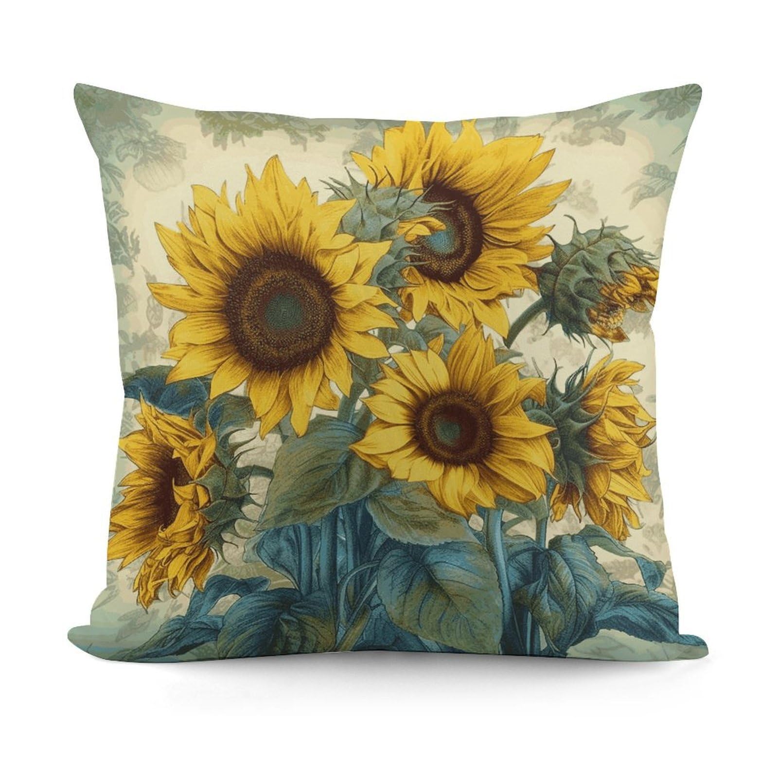 Adfgyerh Style Sunflower Print Decorative Pillow Covers, Throw Pillow Covers Soft For All Seasons, Pillowcases For Couch Living Room Sofa Bedroom 18X18 Inch