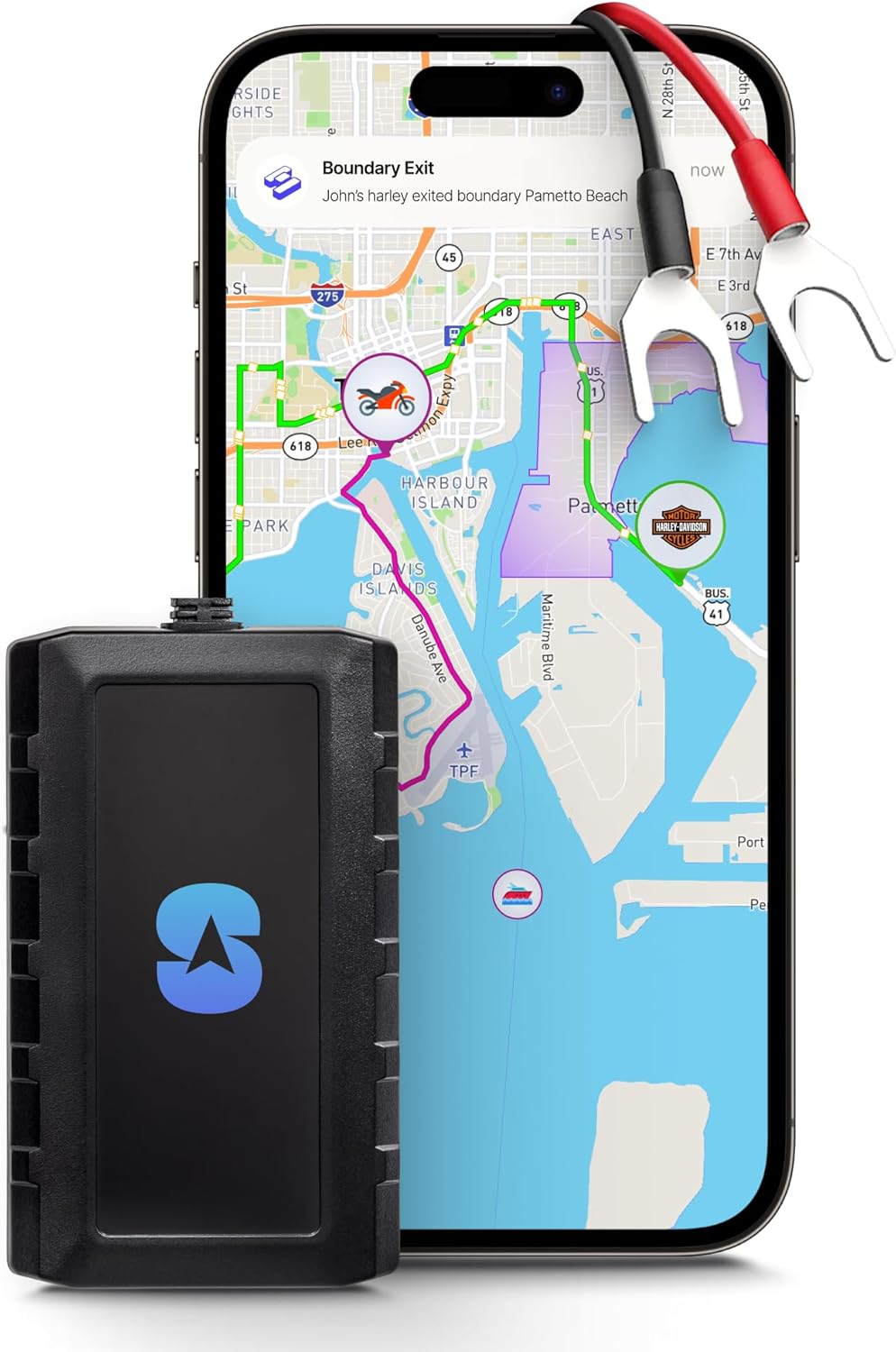 Spytec GPS Motorcycle Tracker - Waterproof Real-Time Tracking w/ 5 Second Updates - Ideal Hard-Wired GPS Tracking for Mopeds