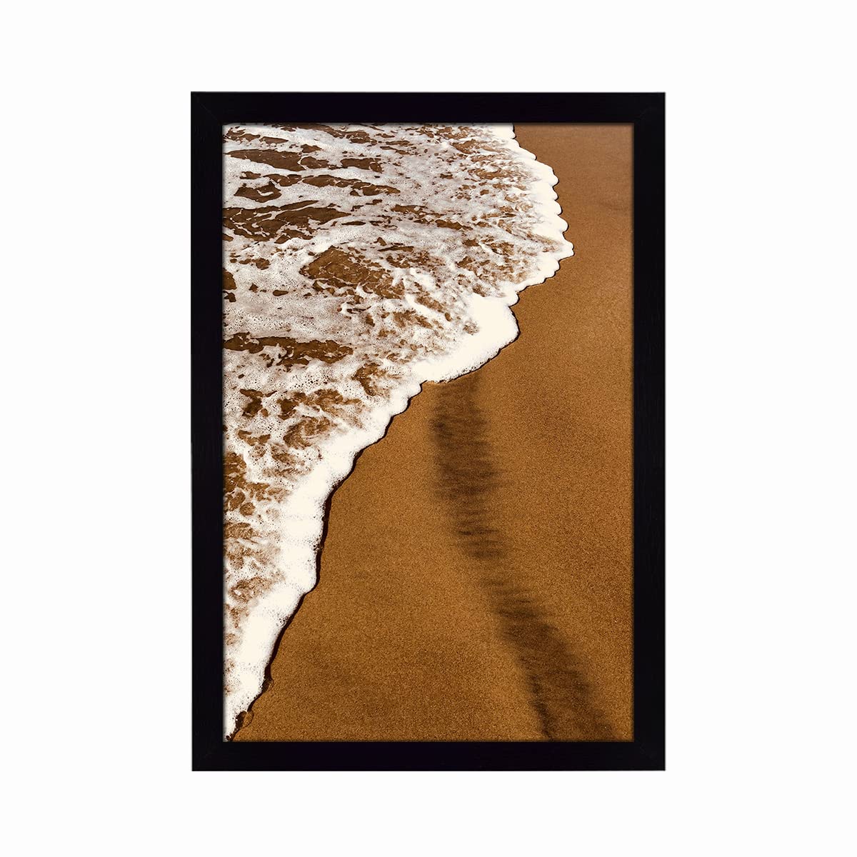 Ritwika's Abstract Wall Art Of Waves On Beach With Frame for Home and Office Decor | 13.5 inch x 9.5 inch | Multi Colored | Digital Painting (03 - WAVES)