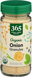 365 by Whole Foods Market Organic Onion Granules 1.9 oz - Premium Certified Organic Non-GMO Granulated Onion Seasoning
