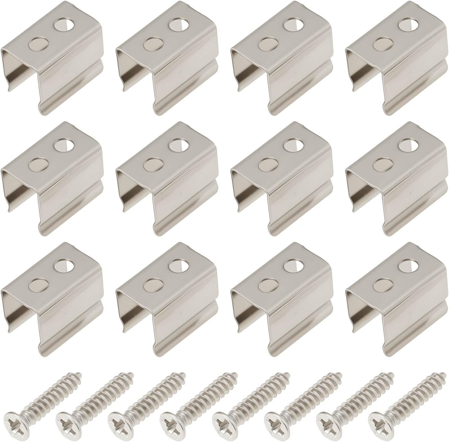Pack of 50 Double Hole Fairy Lights Mounting Clips 10 x 6 x 7.5 mm Stainless Steel LED Fairy Lights Holder for 4.8-6 mm LED Strips