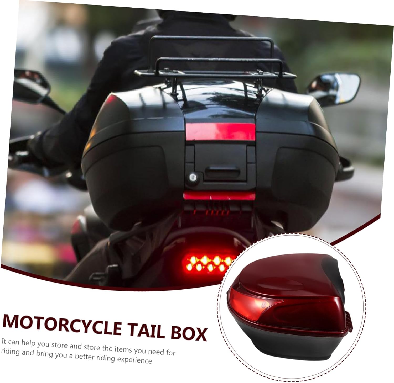 ABOOFAN Motorcycle Scooter Tail Case Magnetic Tank Bag Bike Seat Box Storage for Sundries Long Life