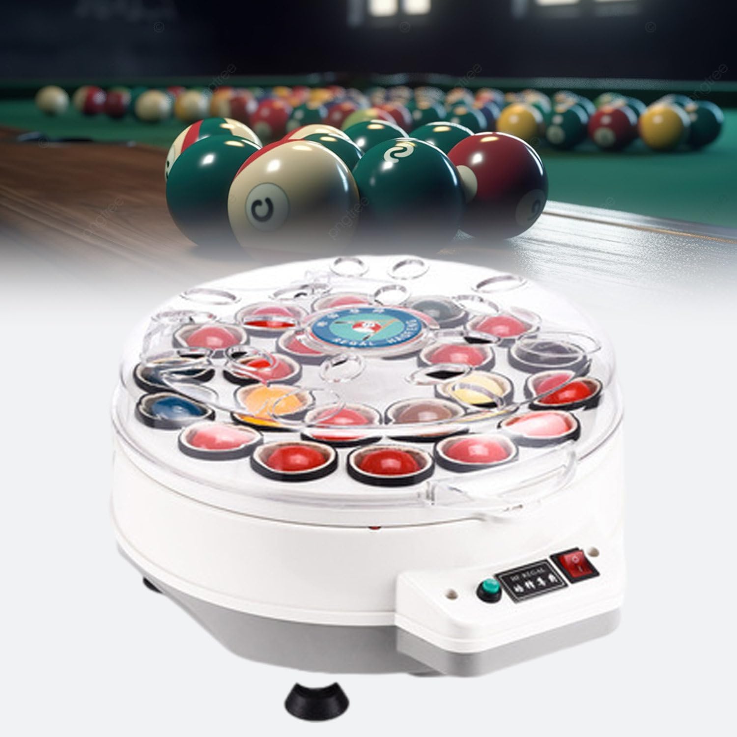 Professional Pool Ball Polisher Machine, Automatic Billiard Ball Cleaner for 16/22 Balls, Bulletproof Polishing System for Ultimate Shine & Care