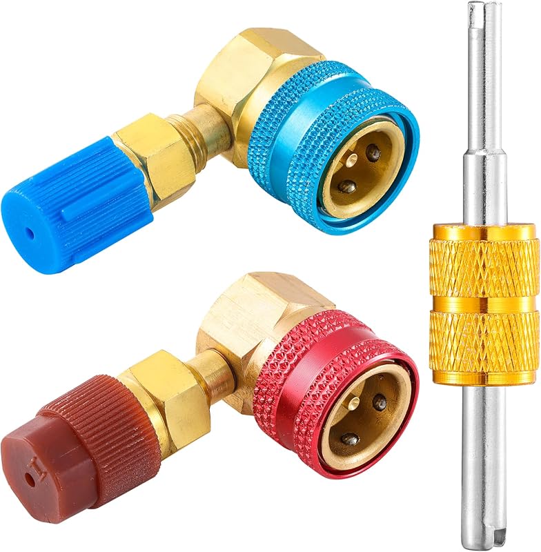 Kit Adaptador R1234YF para R134A Tigbear 90° com Engates Rápidos de Alta e Baixa Pressão – Conjunto com 5 peças