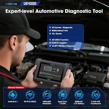 ICARZON UR1000 Wireless Diagnostic Tool for All Cars, All System OBD2 Scanner 50 Resets, 40000+ Bidirectional Test, Battery Registration, TPMS Programming, CANFD, Free Update