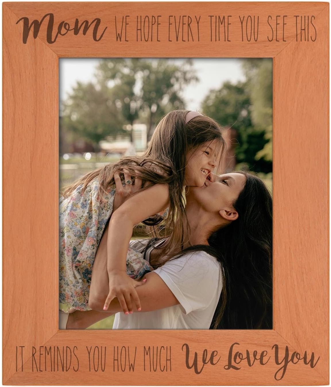 Sentimental Gifts For Mom Mom Every Time You See This Reminds How Much We Love You Wood Engraved Portrait 8x10 Photo Frame