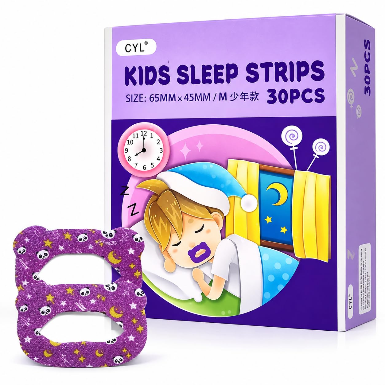 Kids Mouth Tape for Sleeping and Snoring Reduction - Gentle Sleep Breathing Strips with Skin Friendly Non Woven Fabric for Mouth Breathing Control and Nighttime Sleep Support, 30 PCS-picture-28