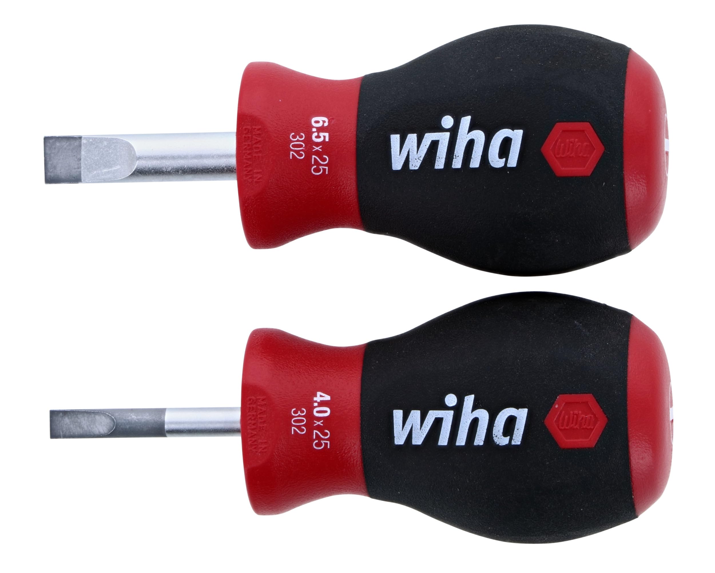 Wiha 31193 Stubby Slotted Screwdriver Set with Slotted 5/32 and 1/4 by 1-Inch with SoftFinish Handle