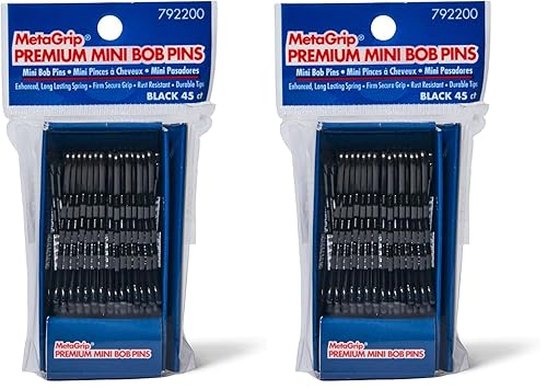 Black Mini Premium Bob Pins (Pack of 2)