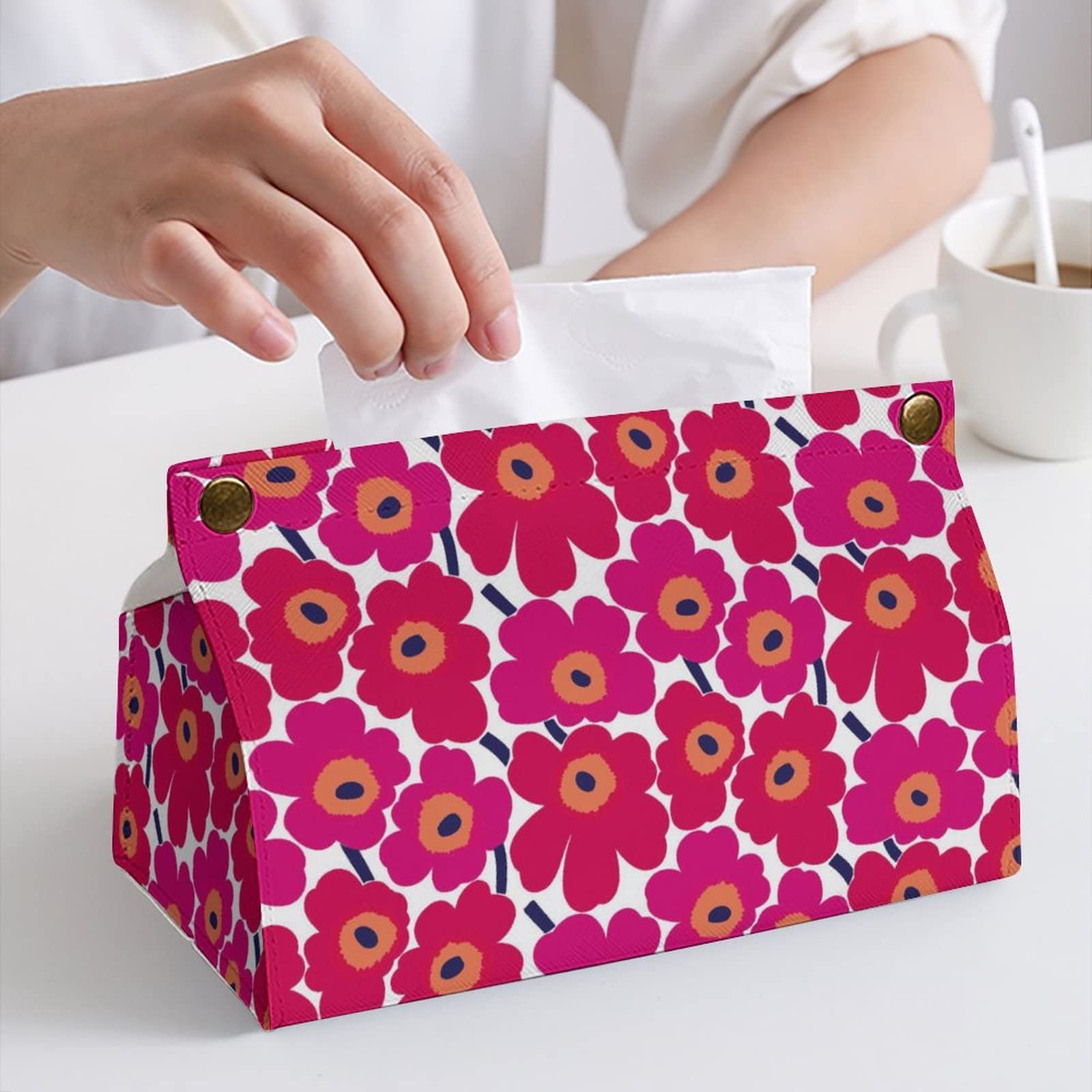 Amazon｜ティッシュケース マリメッコ 花柄 おしゃれ PUレザー 防水
