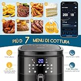 Aigostar Smart Cube Friggitrice ad Aria 7L WiFi 1900W ? Touch Screen, Senza Olio, Nera - 2