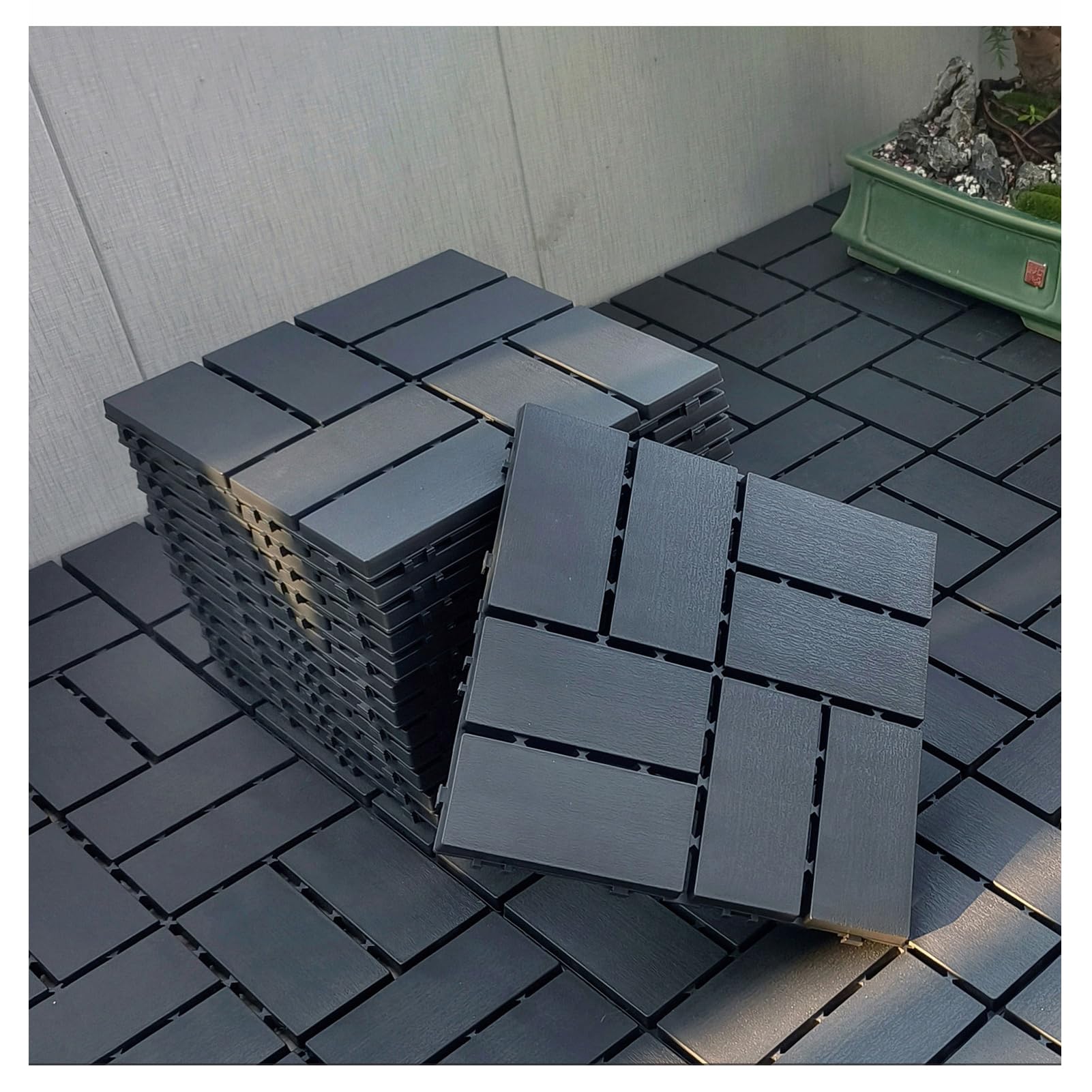 Azulejos de cubierta entrelazados multicolores 12x12 para renovar suelo de patio y jardin exterior