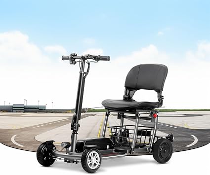 Rubicon FX4 - Lightweight 4 Wheel Foldable Mobility Scooters for Adults and Seniors - Detachable Lithium Battery - More Faster 9 Miles/Hour Speed - Travel Friendly