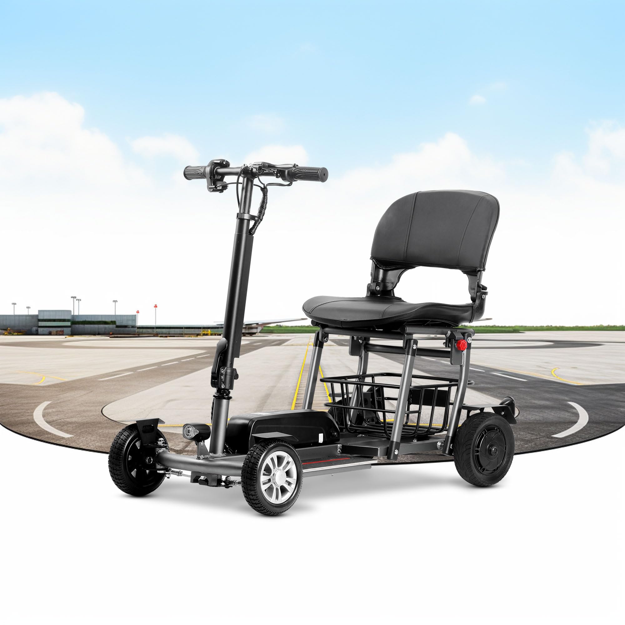 Rubicon FX4 - Lightweight 4 Wheel Foldable Mobility Scooters for Adults and Seniors - Detachable Lithium Battery - More Faster (9 Miles/Hour Speed) - Travel Friendly