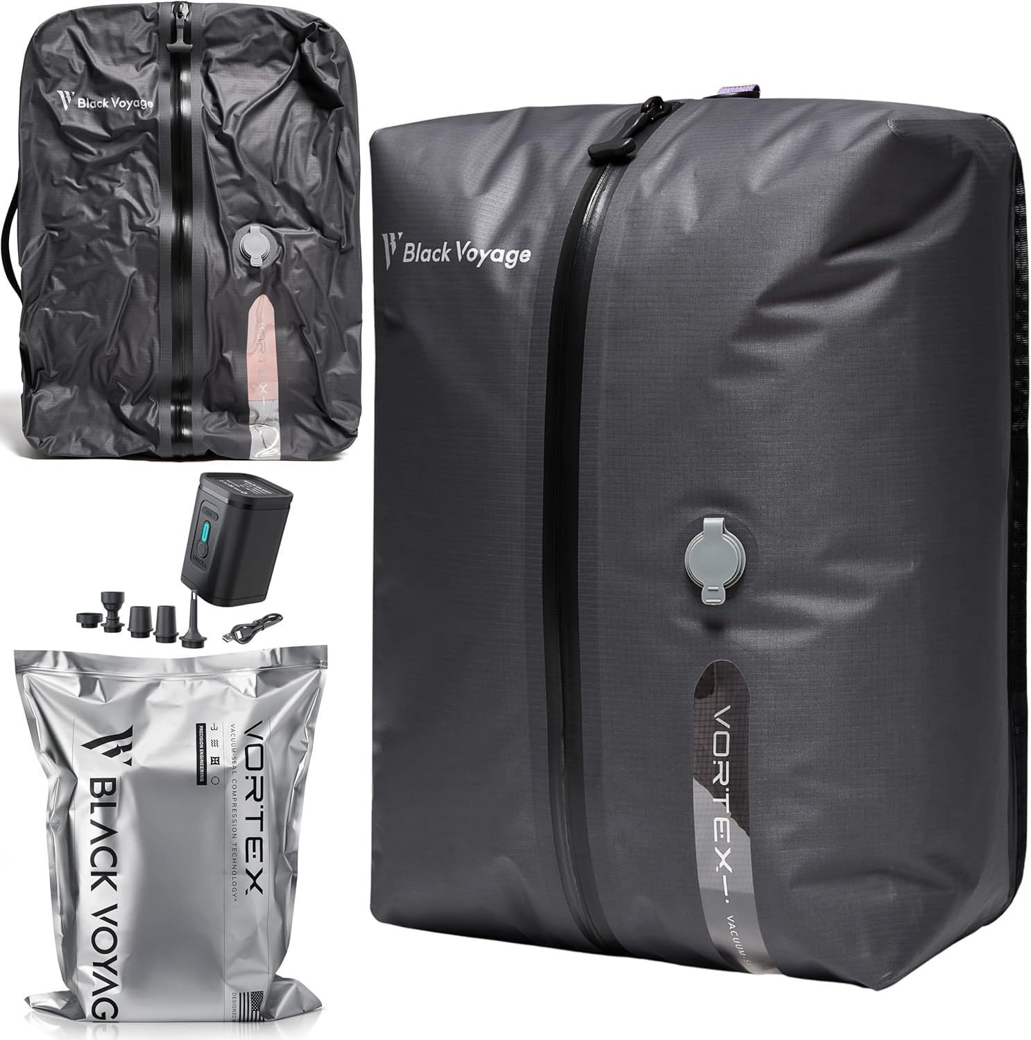 BlackVoyage Reusable Vacuum Compression Travel Bag with Pump, Space-Saving Storage for Carry-On Suitcase & Backpack, Waterproof Travel Organizer (1 Pack, 18L)-image-13