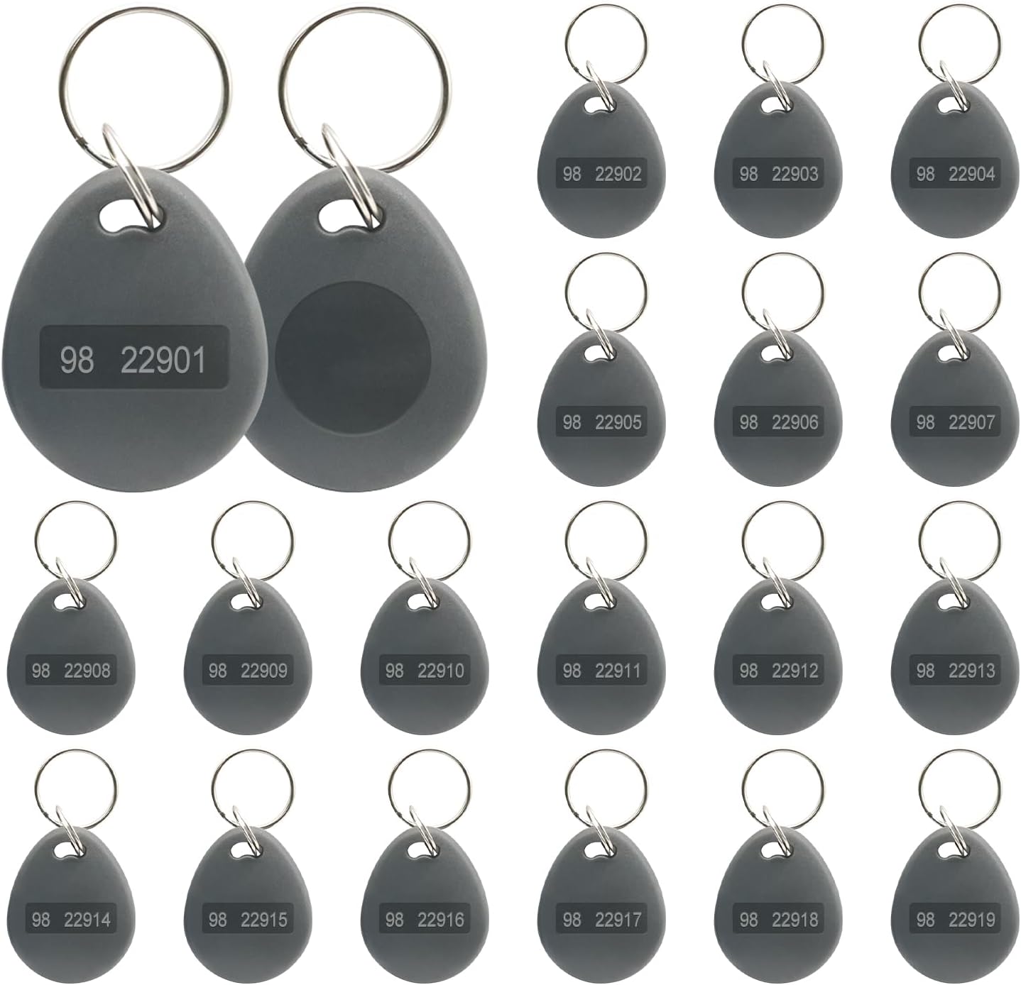 RFID Key Fobs Writable 26 Bit Proximity (50 pcs) Grey