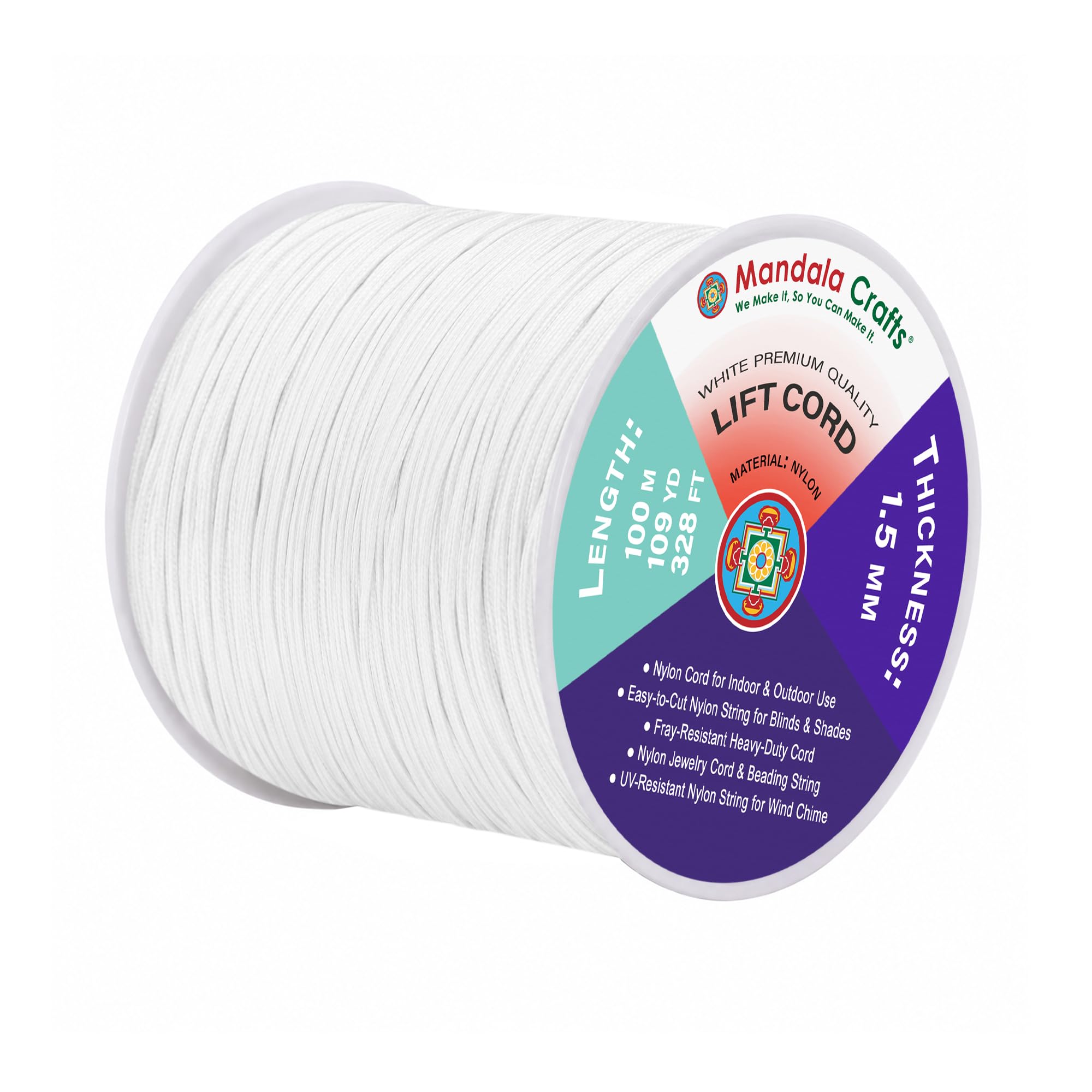 Amazon.com: Mandala Crafts 1.5mm White Blind Strings Lift Shade